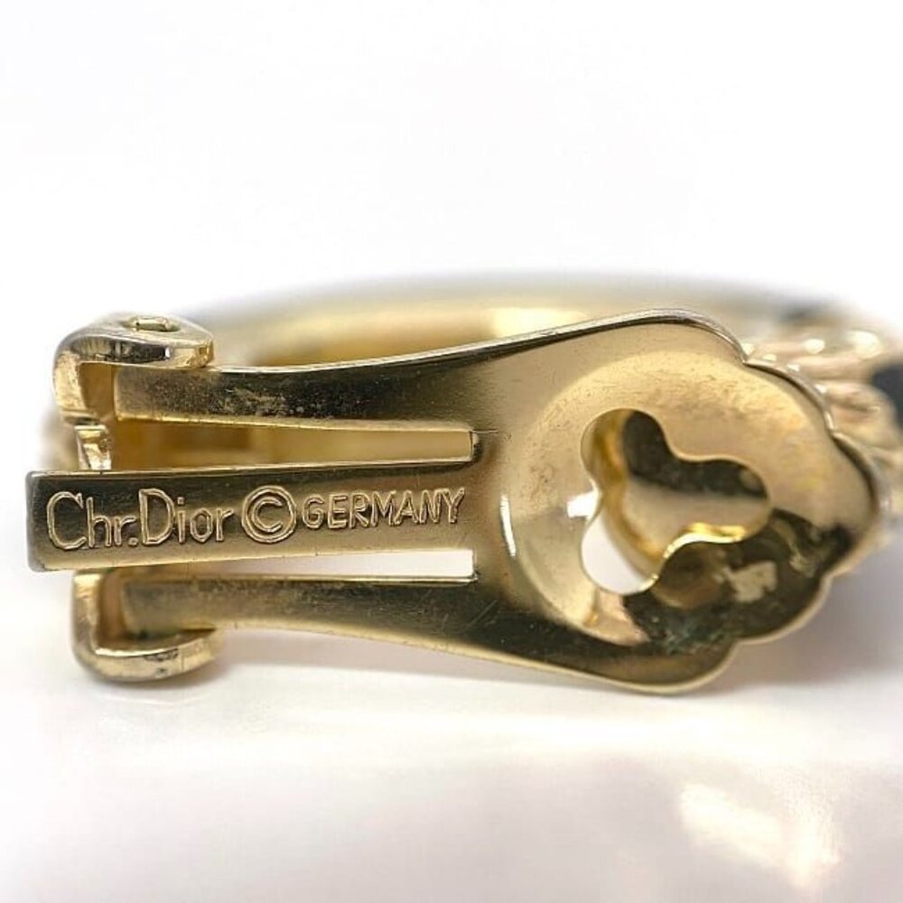 Christian Dior Earrings Gold Black - Picture 8 of 10
